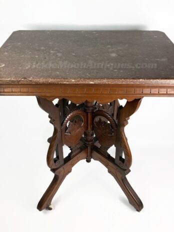 Victorian  Eastlake Ornate Marble Top Table  Antiques  Furniture