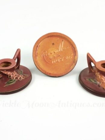 Roseville Pottery Candle Stands Foxglove Pattern Ceramics Set of 3